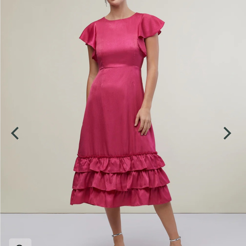 Elegant Pink Ruffle Dress